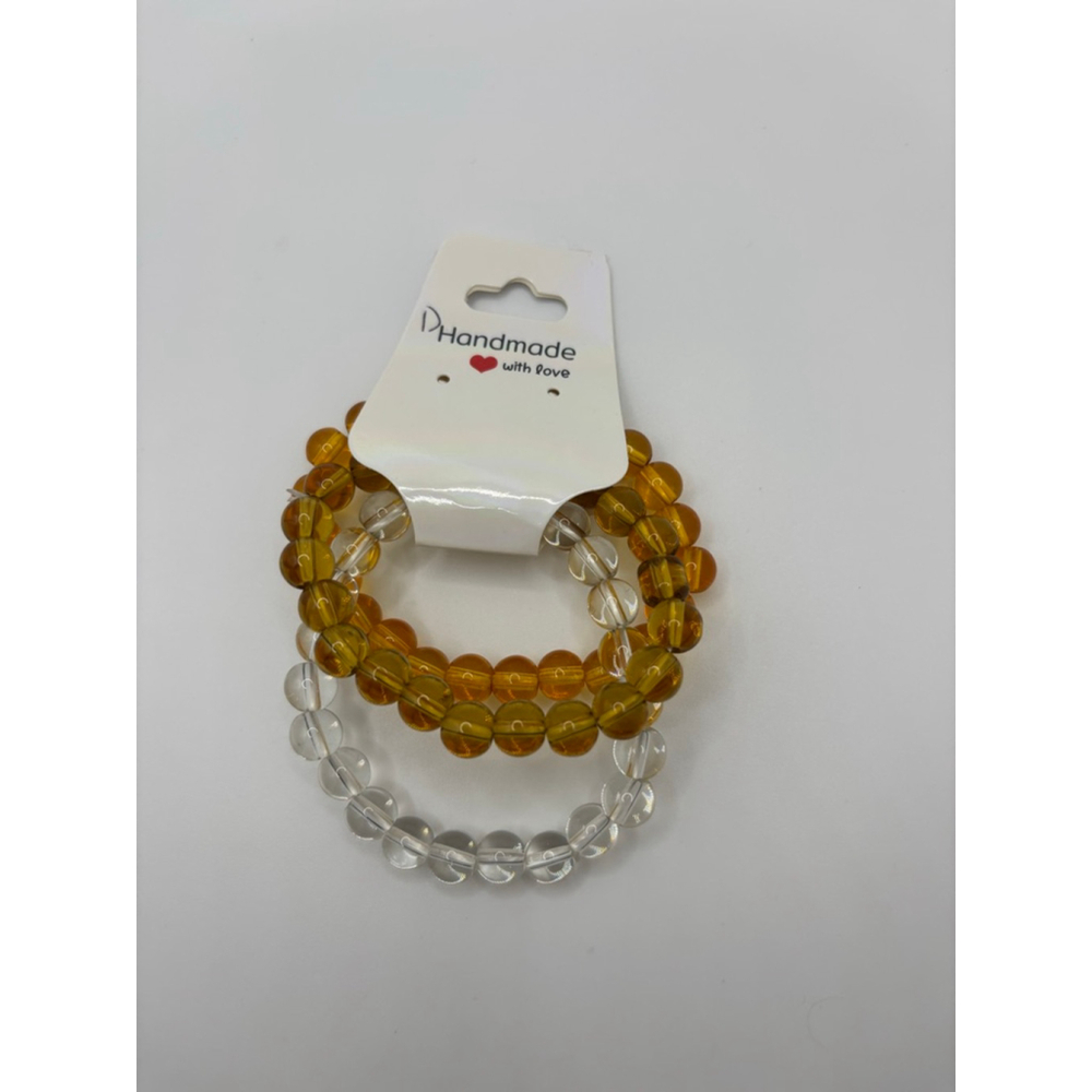 ✨5/$25✨ Amber Clear Beaded Bracelet Set NWOT